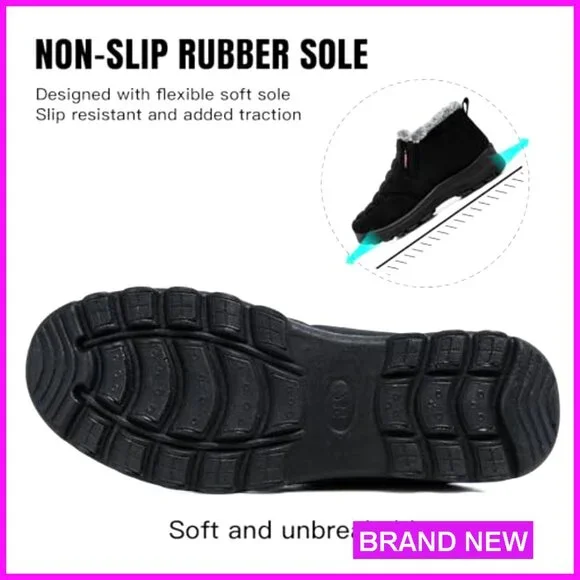 Winter Ankle Booties Waterproof Synthetic Leather Side Zip Fashion Boots